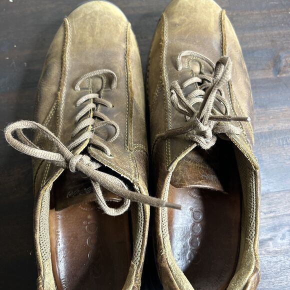 Ecco Light Shock Point Oxfords Lace Shoes Brown Leather Casual Men’s 46 US 12 M - Picture 14 of 15